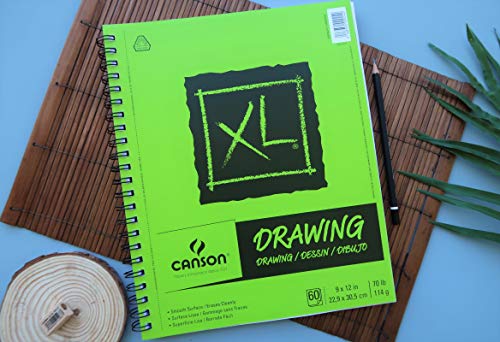 Canson XL Series Drawing Pad, Side Wire Bound, 9x12 inches, 60 Sheets - Artist Paper for Students, Marker, Pen, Ink, Pencil