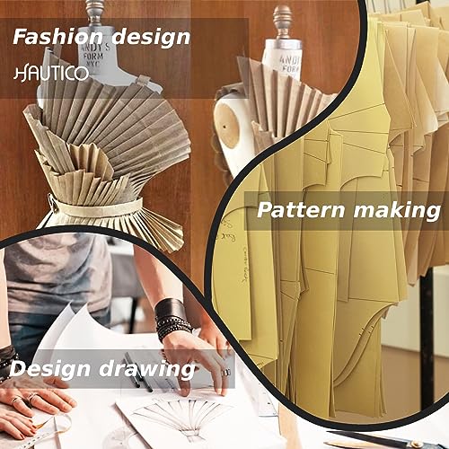 HAUTICO Pattern Making Brown Paper – 15 Yards, 250g Medium Weight Sustainable Drafting Paper for Sewing, Durable Block Paper for Tracing, Altering & Pattern Drafting