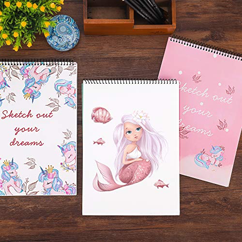 Sketchbook for Kids, Unicron Sketch Book for Girls and Artist Kids to Drawing and Sketching or Doodling, 8.5"x11", Spiral Bound Art Paper, Acid Free (110gsm)