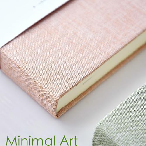 Linen Notebook, College Ruled, Hardcover, Lay Flat, B6, Small, 5x7, Thick, 100gsm, Pink, Journal for Writing - color: B6-Minimalism Pink