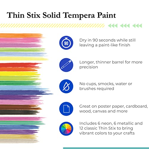The Pencil Grip - Thinkstix Tempera Paint, 24 Pack Classic Metalix and Neon - size: 1 Count (Pack of 1)