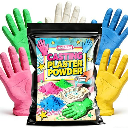 1 Pound Green Plaster - Plaster of Paris for Crafts Hand Mold Casting Kit Powder, Just Add Water - Gypsum Powder, Plaster Powder for Wedding, Mother's Day, Valentine's Day Gift (Green, 16 Ounces) - color: Green