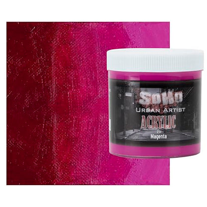 Soho Urban Artist Heavy Body Acrylic Paint - 500 ml Jar - Magenta - Thick, Rich Color, Excellent Coverage, Professional Quality - Artists Acrylic Paint - color: Magenta, size: 16.91 Fl Oz (Pack of 1)