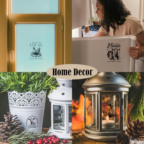 ZMRU 24 Sheets of Watercolor Style Rub on Transfers for Crafts - Perfect for Glass, Porcelain, Leather, Canvas, and Fabric Projects - IOD Transfers Included,3 * 3inch (Black & White Farms) - style: Black & White Farms