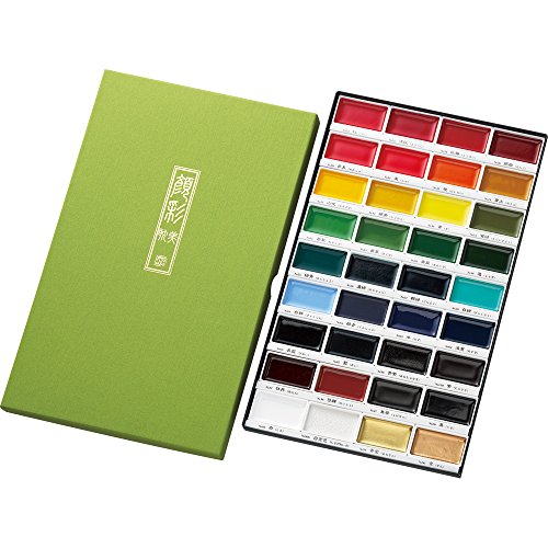 Kuretake GANSAI TAMBI Watercolor Paint Set 36 Colors, Professional-quality art supplies for artists adult painting sketching, Non-Toxic, Made in Japan - style: 36 colors set