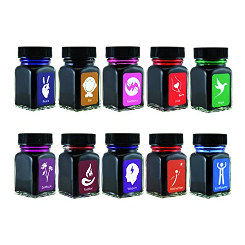 Monteverde USA Emotions Ink Collection Gift Set – 10 Expressive Fountain Pen Inks, 30ml Bottles, Rich & Vibrant - color: Emotions