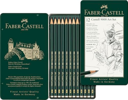 Faber-Castell 9000 Graphite Sketch Pencil Sets Art 8B - 2H set of 12