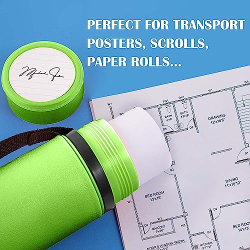 JJRING Green Poster Tube, 25" to 40" Extendable Poster Storage Holder Tube with Carrying Strap, Poster Carrying Case for Blueprints, Scrolls, Maps and Architect Papers - color: Green