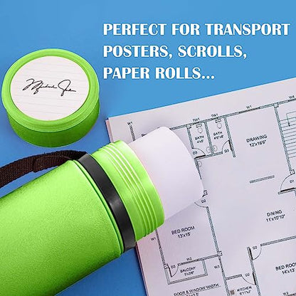 JJRING Green Poster Tube, 25" to 40" Extendable Poster Storage Holder Tube with Carrying Strap, Poster Carrying Case for Blueprints, Scrolls, Maps and Architect Papers - color: Green