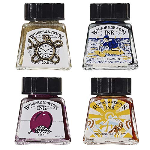 Winsor & Newton Drawing Ink, 14ml Bottle, Liquid Indian Ink - color: Liquid Indian Ink, style: 14ml Bottle