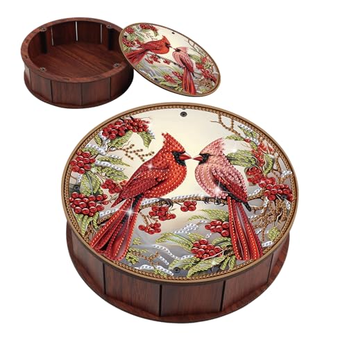 DIY Diamond Painting Fruit Bowl Storage Box, Bird Decorated Tray Diamond Painting Craft Set, for organising Desk Items, a Versatile and Creative Handmade Gift - color: Birds