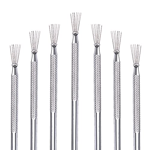 Pengxiaomei 6pcs Clay Needle Tools, Feather Wire Texture Tool for Clay Pottery Sculpting Texturing Modeling Tools