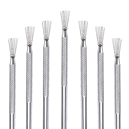 Pengxiaomei 6pcs Clay Needle Tools, Feather Wire Texture Tool for Clay Pottery Sculpting Texturing Modeling Tools