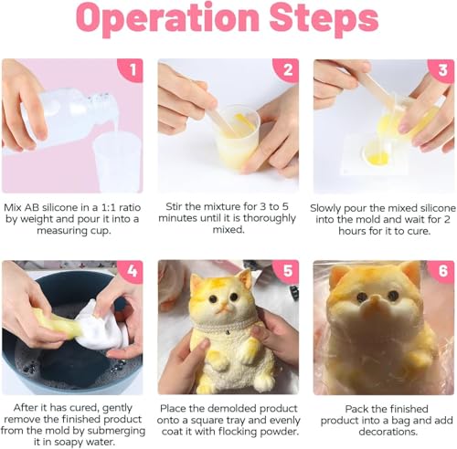 Cat Silicone Molds for Taba Squishy, Animal Taba Squishy Molds, Oversize Resin Casting 3D Fat Cat Resin, Flexible Effortless Liquid Silicone Squishy for Taba Squishy Kit, Stress Relief DIY - size: Large