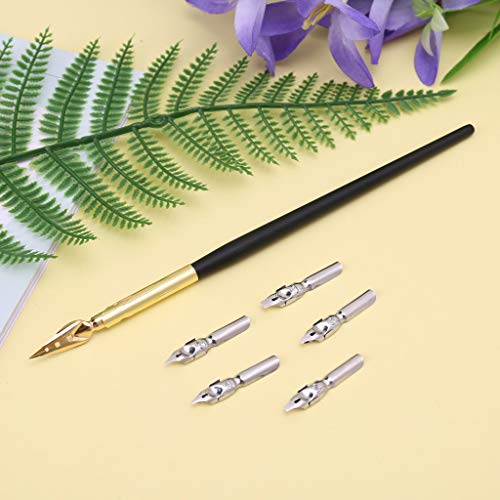 Calligraphy Drawing Dip Nib Pen Set Writing Antique Elegant Gifts Glass Dip Pens For Artists, as described