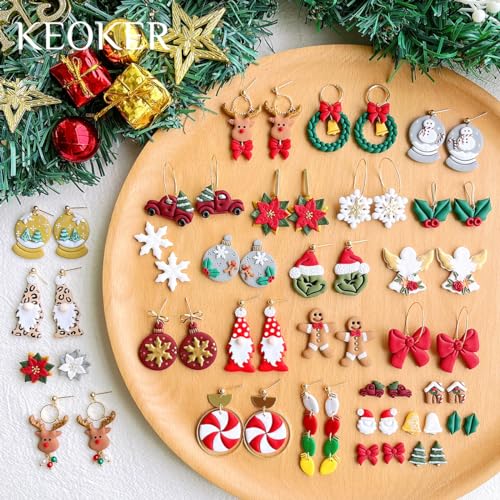 Keoker Christmas Clay Cutters, 31 PCS Polymer Clay Cutters for Earrings Making, Mini Shapes (All 2) - color: ALL 2
