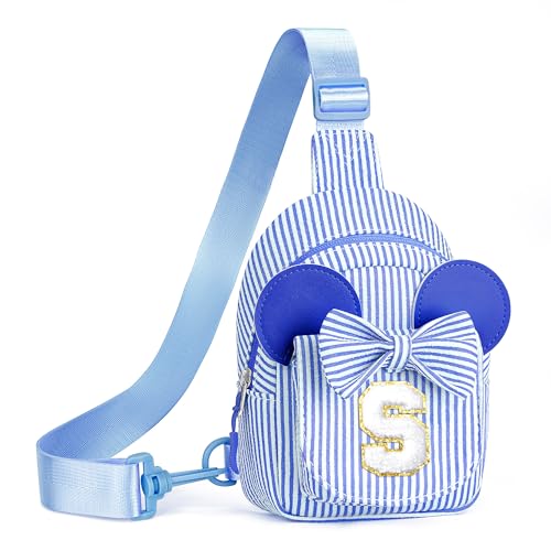 Initial Sling Bag, Small Sling Bags for Girls Kid, Gifts for Little Girls Kids, Girl Birthday Gift for Kids Daughter Sister Kid Girl Gifts Birthday (Blue S) - color: Blue, style: S