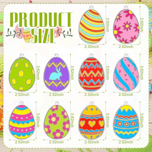 WinnerWhy 30 Sets Easter Suncatchers Window Art Kits, Egg Spring DIY Sun Catchers Bulk Crafts Paint Your Own Window Ornaments for Adult Easter Day Home Birthday Activity Party Decor - style: Easter Style