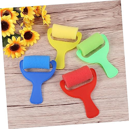 DOITOOL 8Pcs Colorful Sponge Paint Rollers Set for Kids Soft Brayers for DIY Arts and Crafts Washable Painting Tools for School Projects and Creative Fun