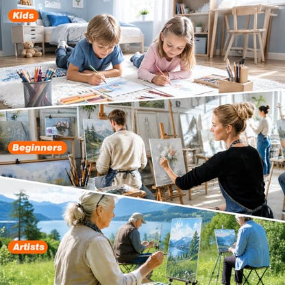 CONDA 12-Pack Mixed Size Canvas for Painting, 2 of 4x4, 4x6, 5x7, 8x10, 9x12, 11x14 Paint Canvas Boards, 100% Cotton Triple Primed Canvases Bulk, Art Supplies for Kids & Adults Oil Painting - size: 12 pack