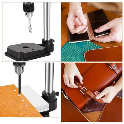 Leather Press Hole Puncher Upgraded Hand Punching Machine for DIY Leather Craft Punching Holes Cutting,Forming Pressing,Install Rivets and Snap Buttons - size: B