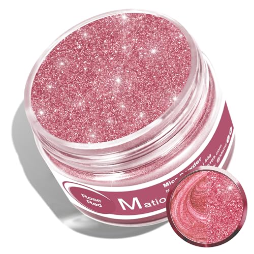 Matio Mica Powder, 1.8oz/ 50g Rose Red Pearlescent Effect Mica Powder for Epoxy Resin Natural Color Pigment for Soap Making, Bath Bomb, Candle Dye, Resin Craft, Paint,Nails,Jewelry, Slime Pigment - color: Rose Red