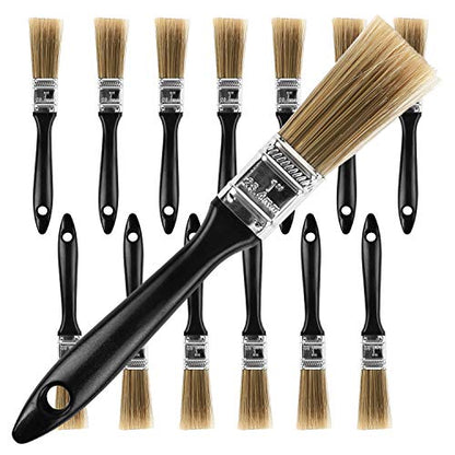KINJOEK Paint Brush 14 Packs 1 Inch, Home Wall Trim House Chip Paintbrush Set, Professional Multi-Purpose Home Repair Tools for DIY Paint Stains Varnishes Glues Acrylics Cabinet Deck Fence Edge Door - size: 1"