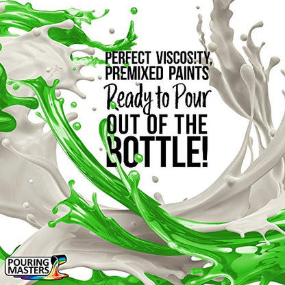 Pouring Masters Neon Green with Envy Ready to Pour Acrylic Pouring Paint - Premium 8-Ounce Pre-Mixed Fluid Acrylic Paint - Fluid Art Supplies for Canvas, Wood, Paper, Tile & Rocks - color: Neon Green with Envy