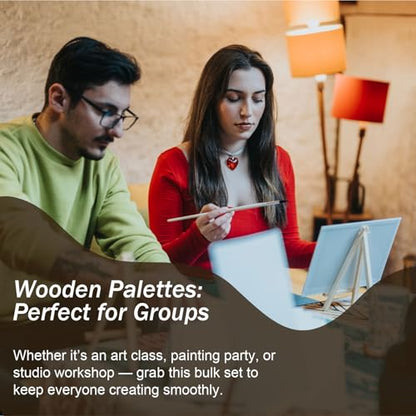 Wooden Painting Palette, Oval-Shaped Wood Paint Pallets with Thumb Hole,Premium Wooden Pallets Ideal for Oil, Acrylic & Watercolor Painting Creative Projects (50 Pcs) - style: 50 Pcs