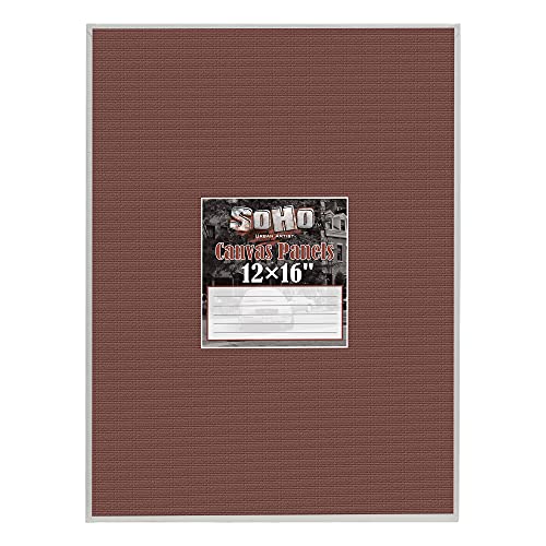 SoHo Artist Cotton Canvas All Media Panels - 12x16-3 Pack of Double Primed Cotton Acid-Free Panels Bonded Canvases for Paintings, Artwork and More - size: 12x16