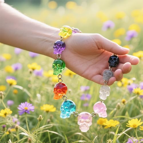 Resin Skull Molds, 8 PCS Flexible Clear Silicone Molds with Key Ring Accessory, 3D Skull Head Molds for Candle Making, Home Decor & Halloween Decoration