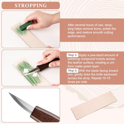 26 IN 1 Wood Carving Tools Kit for Beginners, Complete Woodworking Tools Set Including 4 Wood Knives and 6 Chisels, Wood Whittling Starter Kit for Woodworking DIY Hobby Projects