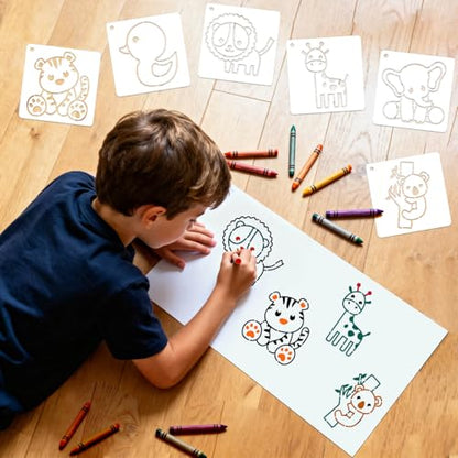 64 Pieces Small Onesie Stencils for Baby Shower, 3 Inch Reusable Baby Bib Stencil for Painting, Cute Animal Clothes T Shirts Template Kit for Fabric Canvas Craft DIY Home Decor(Baby Show) - style: Baby Shower