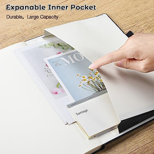 Blank Notebook, Hardcover Sketch Book, 8.5" x 11" Large Blank Journal, No Bleed Thick Paper Sketchbook for Drawing, Unlined Notebook Journal for Women Men School, A4 Leather Sketchbook Lay Flat, Black - color: Black