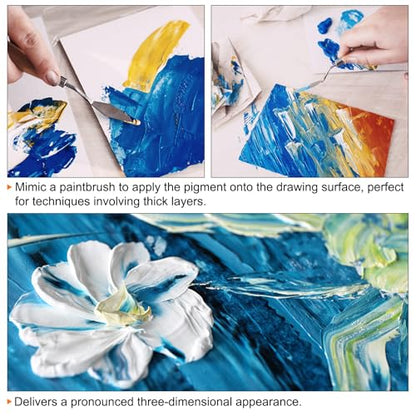 HARFINGTON Palette Knife Painting Tool 7.48" Stainless Steel Blade Spatula Painting Pallet Knife Beech Wood Handle for Oil Acrylic Canvas Color Mixing - size: 16mmx190mm