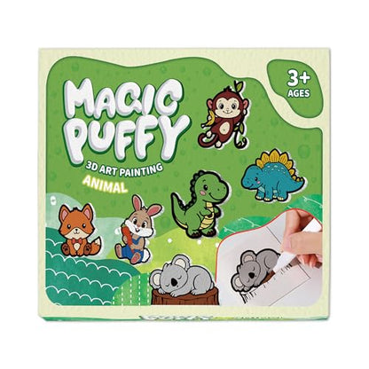 Magic Foam Texture Painting Kit, 3D Drawing Art Set,54pcs Arts and Crafts for Kits 3-10 Ideal Gifts for Boys and Girls,Aqua (Animal) - color: Animal