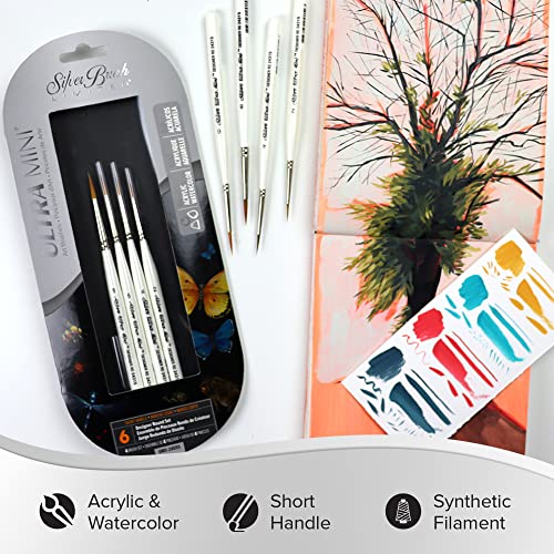 Silver Brush UMS-2455S Ultra Mini Ultimate Round Short Handle Brush Set, 4 Per Pack - color: Designer Round Set, size: 4 Pc