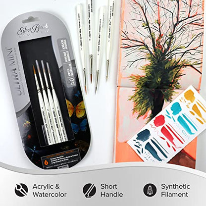 Silver Brush UMS-2455S Ultra Mini Ultimate Round Short Handle Brush Set, 4 Per Pack - color: Designer Round Set, size: 4 Pc