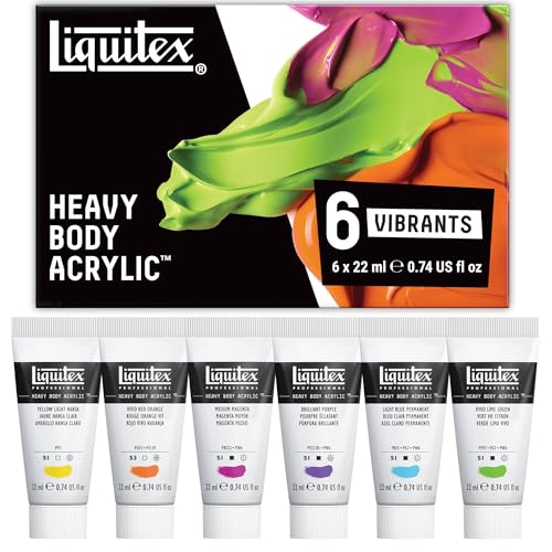 Liquitex Professional Heavy Body Acrylic Paint, 6 x 22ml (0.74-oz), Vibrant Colors Set - style: Vibrant Set 6 x 22ml (0.74-oz)
