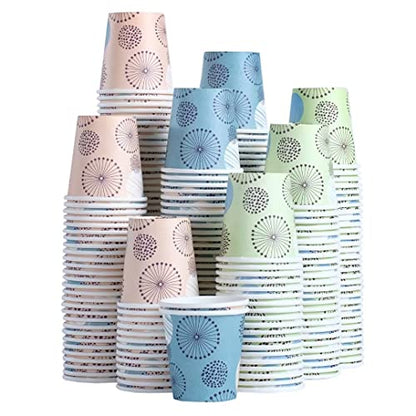 Clawsoff [300 Pack 3 oz Paper Cups, Disposable Bathroom Cups, Small Mouthwash Cups, Mini Paper Cups 3 Ounce for Bathroom - color: Green, size: 3 oz