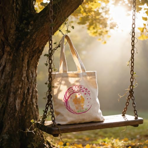 6 Sheets Tree Swing Stencils for Painting, 6 Styles Family Friends Swinging Under The Tree Wall Stencil Template Flower Tree Branch Stencils for Painting on Wall Wood Home Decor - style: Swing under the Tree