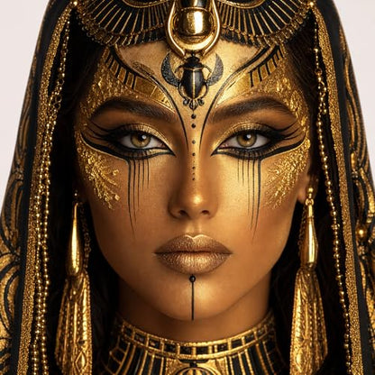Gold Face Paint Stick Waterproof Eye Black Smooth SmudgeProof Body Paint High Pigment for Sports Events Halloween SFX Makeup Goddess Royal Figure Mythical Beast and Shiny Character Looks - color: Gold