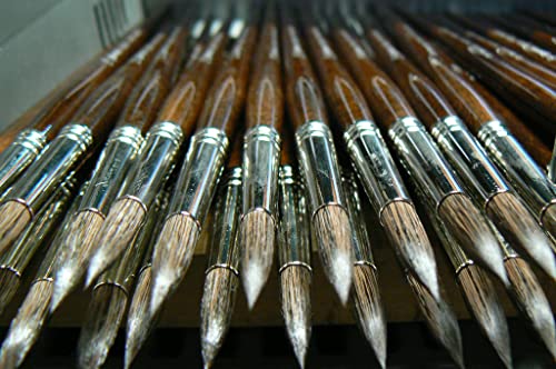 Escoda | Watercolour | Versàtil Set with 6 Round Travel Brushes for Watercolour | Size 2,4,6,8,10,12 | 6 Brushes | Synthetic Kolinsky | Round Pointed - color: Versàtil