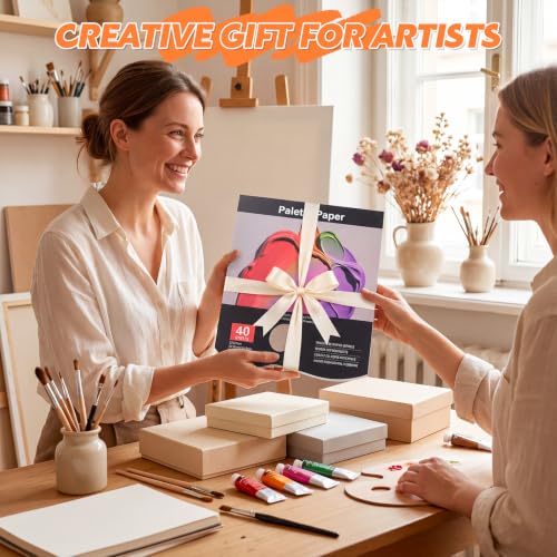 Palette Paper Pad, 11"x14" Disposable Paint Palette Paper, 40 Heavyweight Sheets (120gsm/73lb) for Oil, Acrylic, Watercolor - Mixing Palette Pad with Tear-Off Design - size: 11 x14 inch