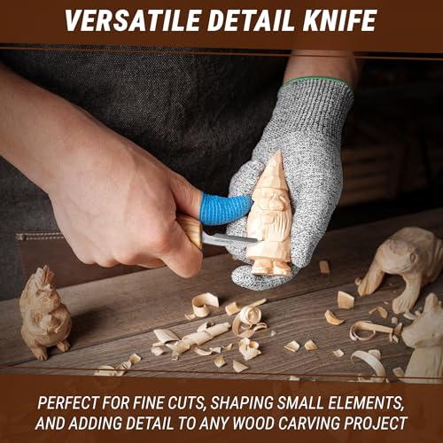 BeaverCraft Wood Chip Carving Knife C8 1.8" Sloyd Whittling Knife for Detail - Wood Carving Tools for Beginners and Kids