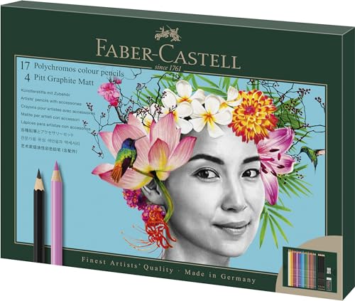 Faber-Castell Polychromos and Pitt Graphite Matte Gift Art Set | Back to School Favorites |1 Count (Pack of 23), Multicolor 23 - style: 23 Count