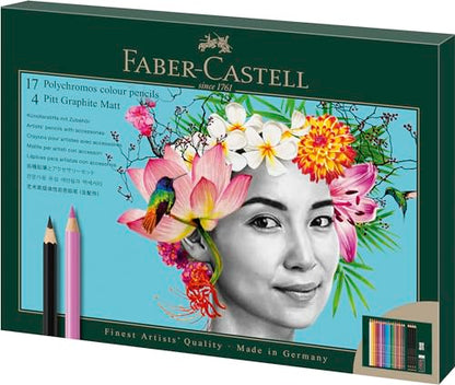 Faber-Castell Polychromos and Pitt Graphite Matte Gift Art Set | Back to School Favorites |1 Count (Pack of 23), Multicolor 23 - style: 23 Count