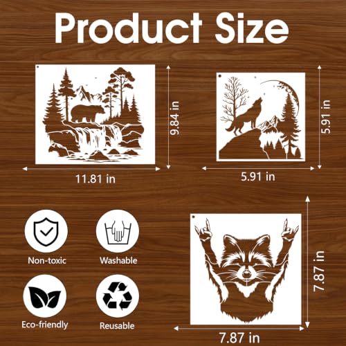 Large Animal Stencils for Painting on Wood Reusable Templates for Furniture - style: Animals
