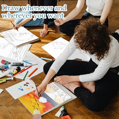 Ctosree 12 Sets Pre Drawn Canvas Kit for Painting Adults Sip and Paint Kit Art Pre Printed Canvas Bulk for Adult Date Night, Art Party & Holiday Gift(Natural Scenery,8 x 10 in) - size: 8 x 10 in, style: Natural Scenery