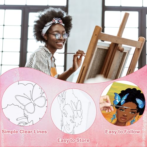 16 Pcs Pre Drawn Canvas for Painting for Adults Sip and Paint Kit Pre Printed Canvas to Paint DIY Art Party Supplies Girls Night Date Night (Flower Girl, 8x10 in) - size: 8x10 in, style: Flower Girl